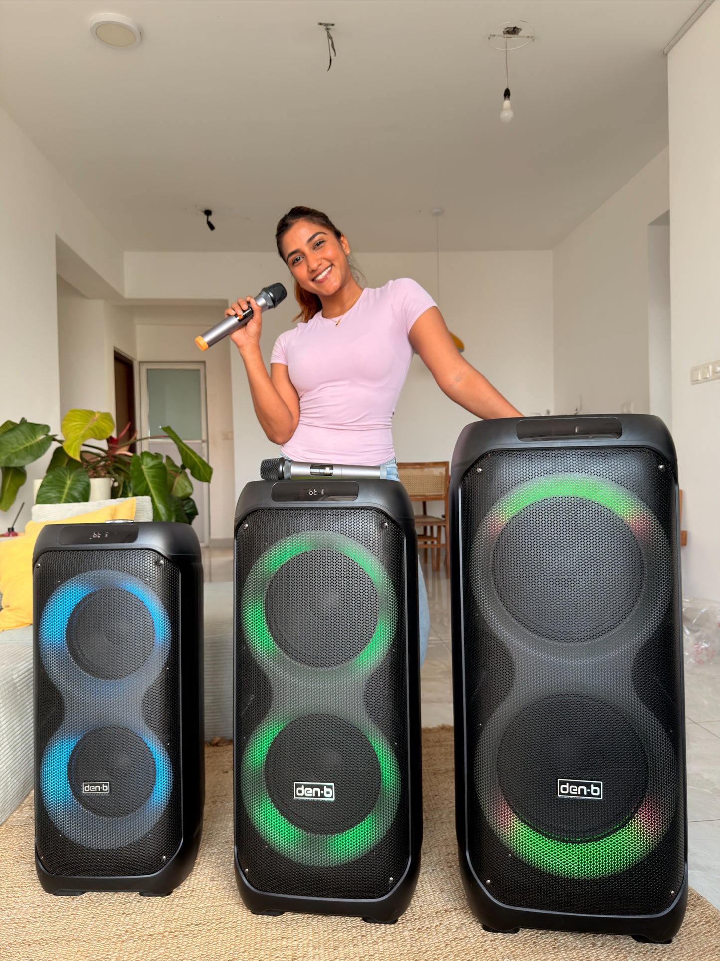 Den-B Basscore Rechargeable Party Speaker – Dual Mic & Karaoke