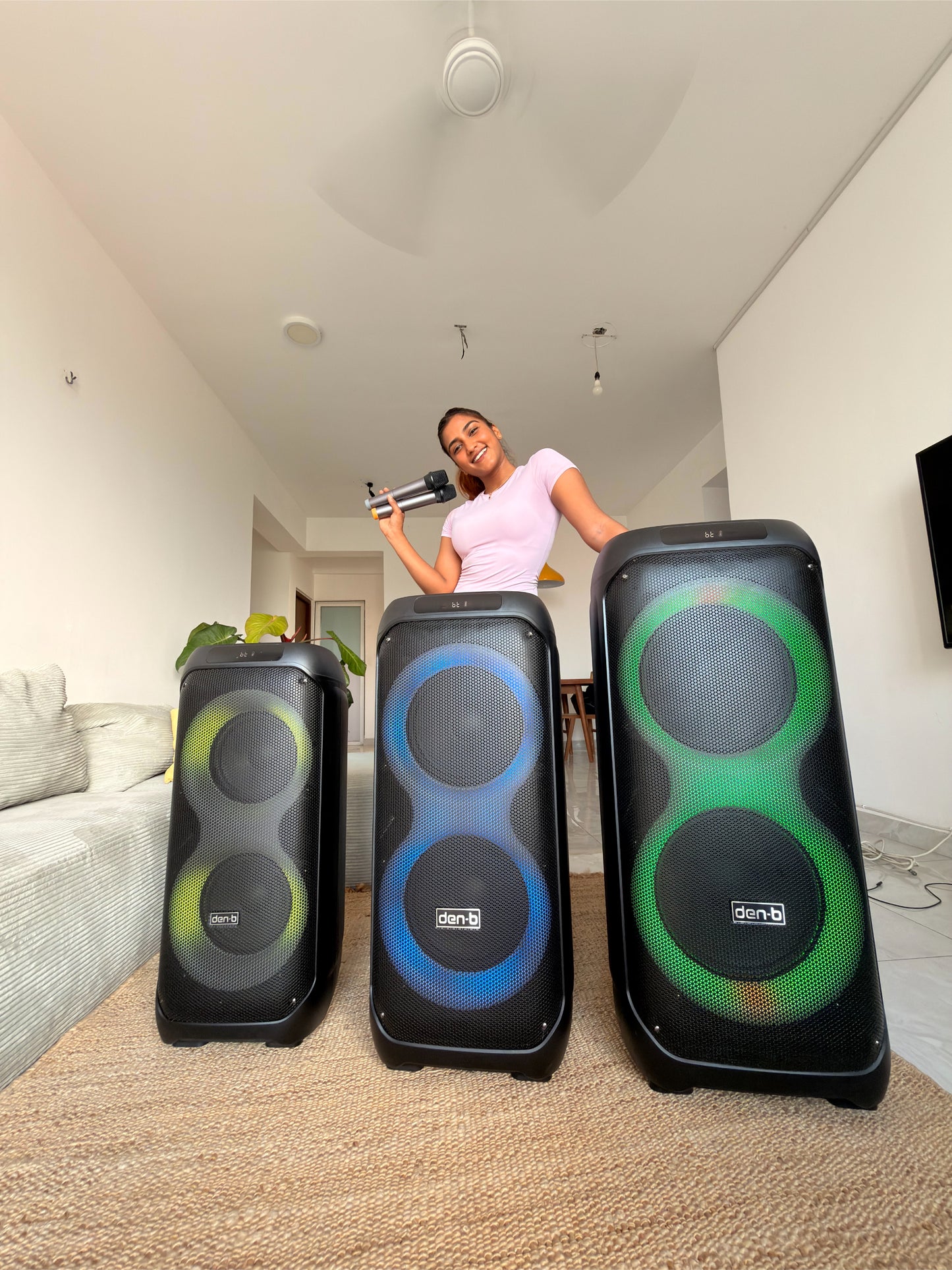 Den-B Basscore Rechargeable Party Speaker – Dual Mic & Karaoke