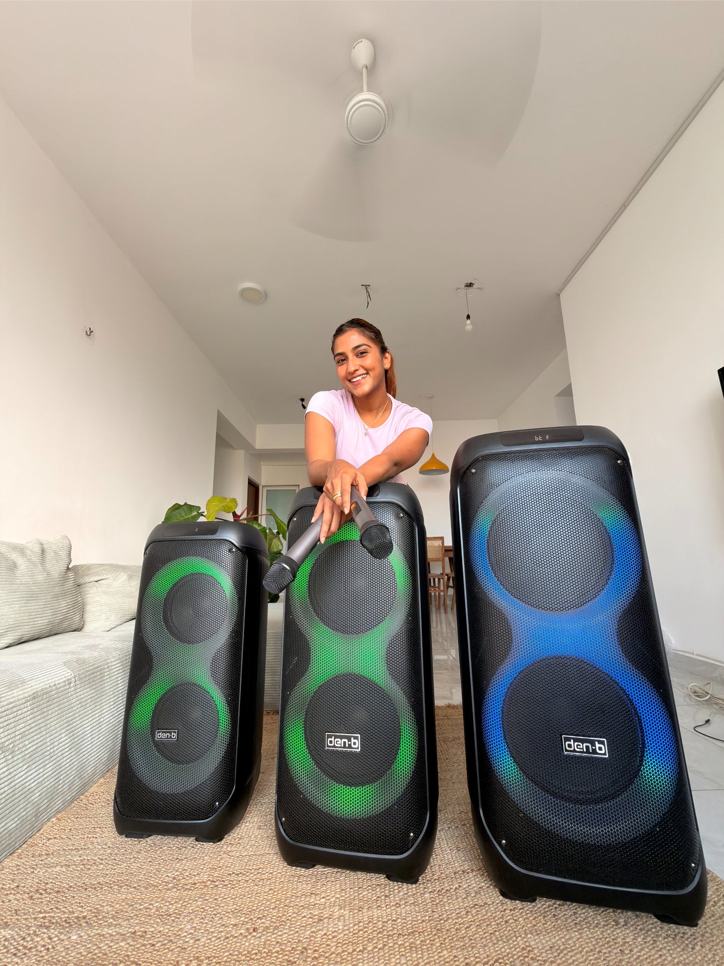 Den-B Basscore Rechargeable Party Speaker – Dual Mic & Karaoke