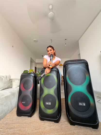 Den-B Basscore Rechargeable Party Speaker – Dual Mic & Karaoke