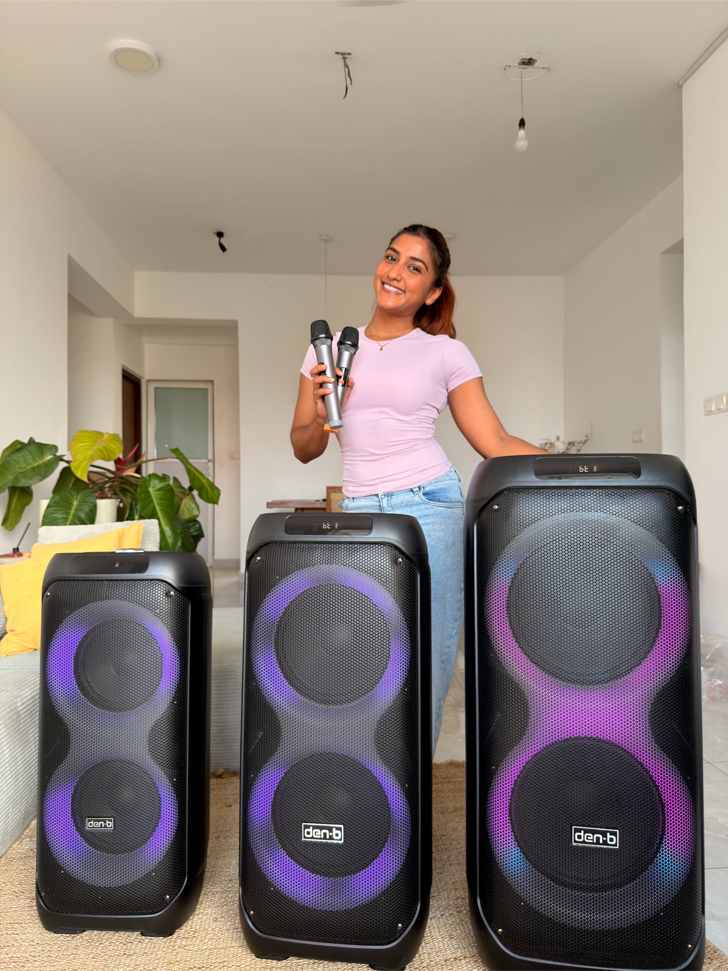 Den-B Basscore Rechargeable Party Speaker – Dual Mic & Karaoke