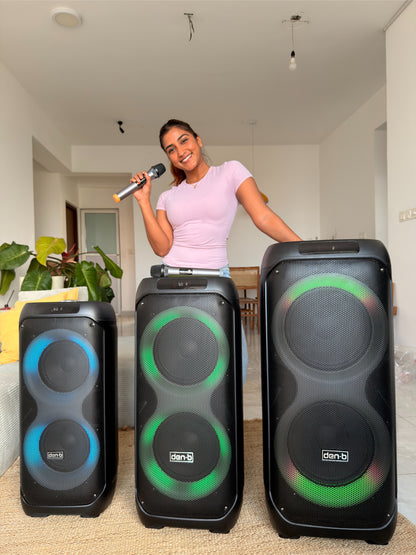 Den-B Basscore Rechargeable Party Speaker – Dual Mic & Karaoke