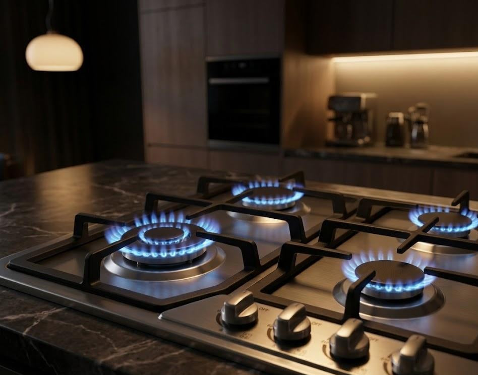 Den-B GalaxyFlame 4 Burner Stainless Steel