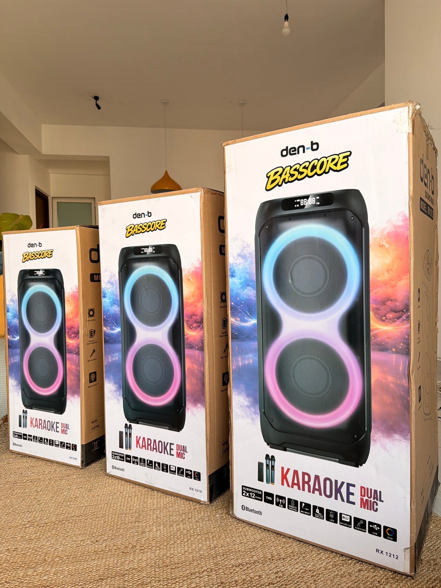 Den-B Basscore Rechargeable Party Speaker – Dual Mic & Karaoke