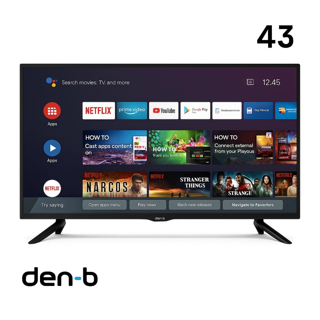 Den-B 43 inch Smart Full HD LED TV with slim bezel design